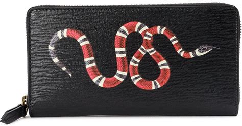 gucci black embossed snake wallet|Gucci kingsnake men's wallet.